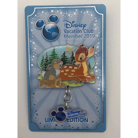 Disney Vacation Club Bambi & Thumper in Flowers DVC Vacation Club Pin LE 3500 - Picture 1 of 6